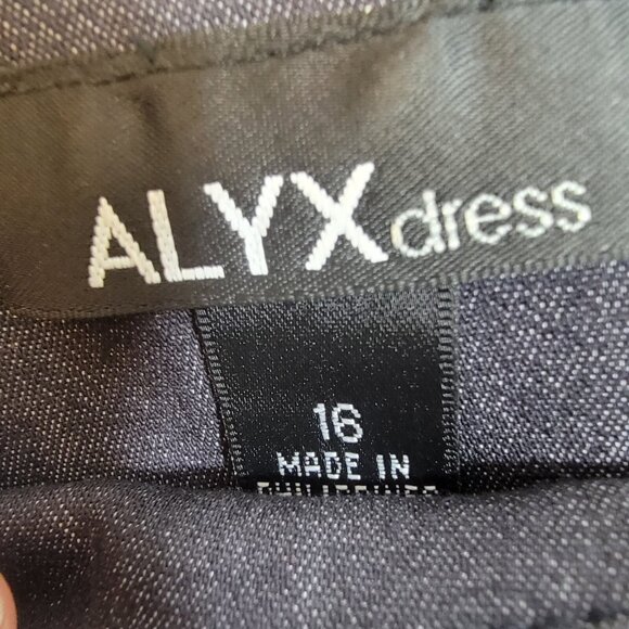 ALYX Classic Little Blue Dress Short Sleeve Career Zipper Up Back Size 16 EUC - Picture 3 of 10